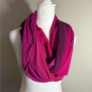 Express Magenta Pink Ombre Colorblock Infinity Scarf Womens One Size Barbiecore